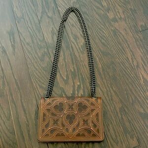 Brighton Ferrara hand tooled leather crossbody EUC